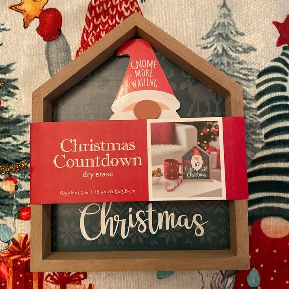 Christams Gnome Countdown Calendar, Tabletop Shelf or Wall Sign, Dry Erase - Picture 10 of 15